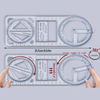 Rotary Multi-function Geometric Drawing Ruler Protractor Learning Measuring Tool Creative Stationery Gift School Office Supplies