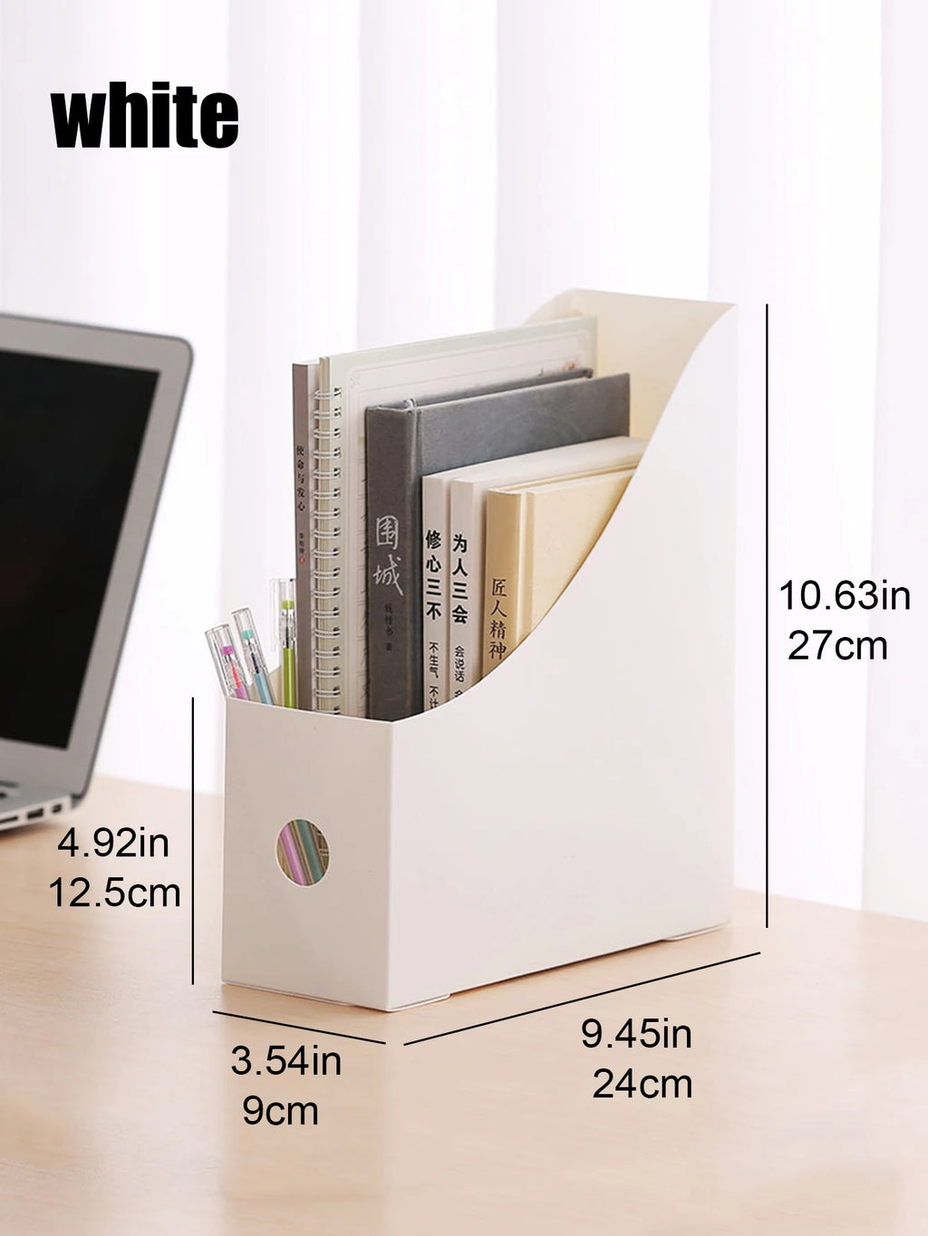 Plastic Desktop File Organizer, Student Office Document Bookends Shelf Adjustable Bookshelf Storage Box for Home School Supplies