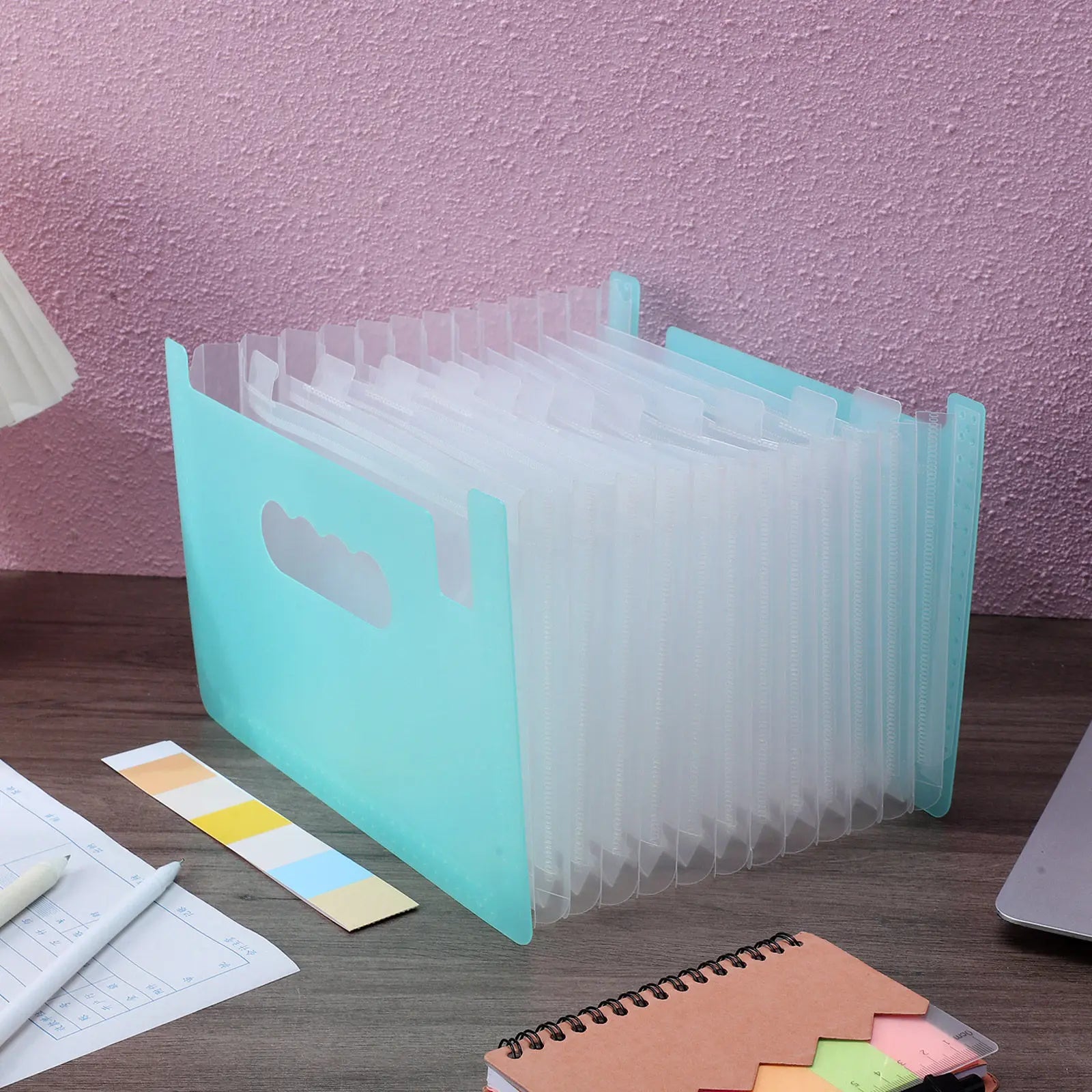 Fine Workmanship PP Accordion Type File Folder for Classifying Papers Receipts Vouchers Coupons Cards Easy Find Portable Office