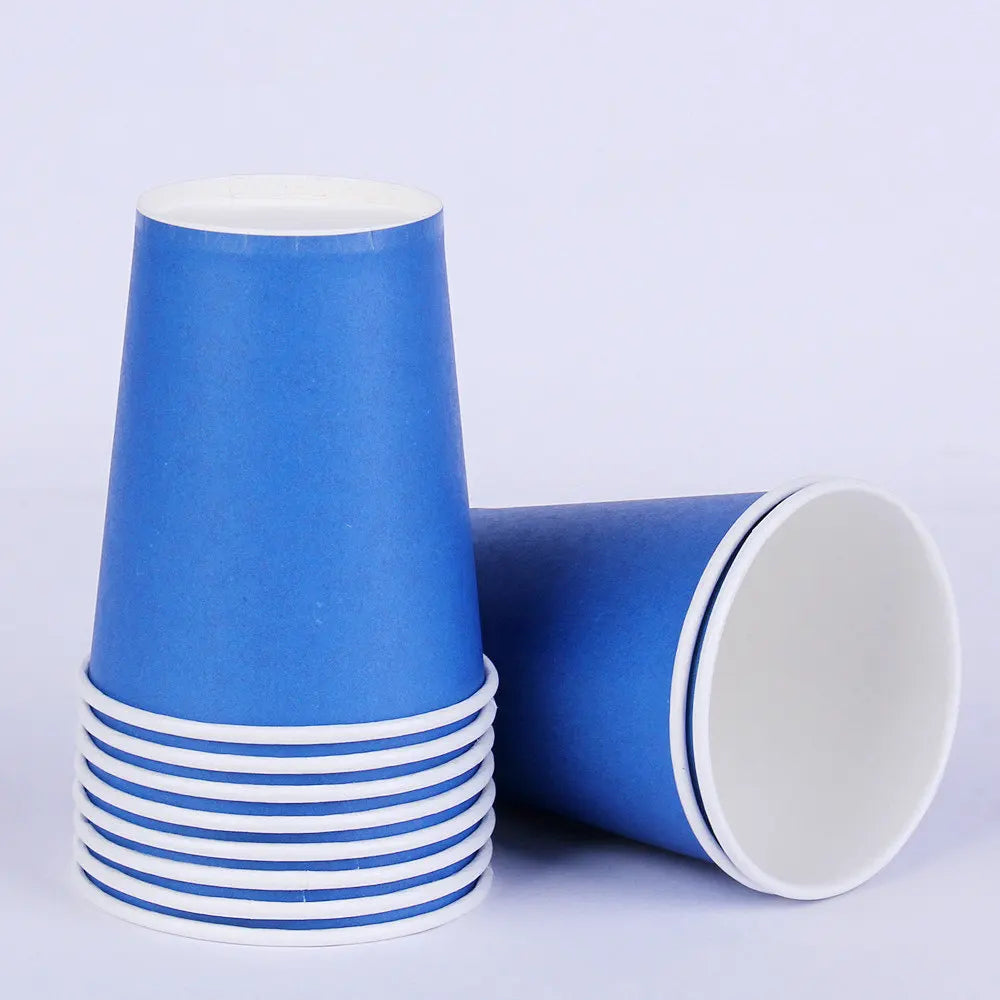Solid Color Disposable Tableware Set Party Supplies Paper Plates Cups Wedding Birthday Party Decorations Adult Favor