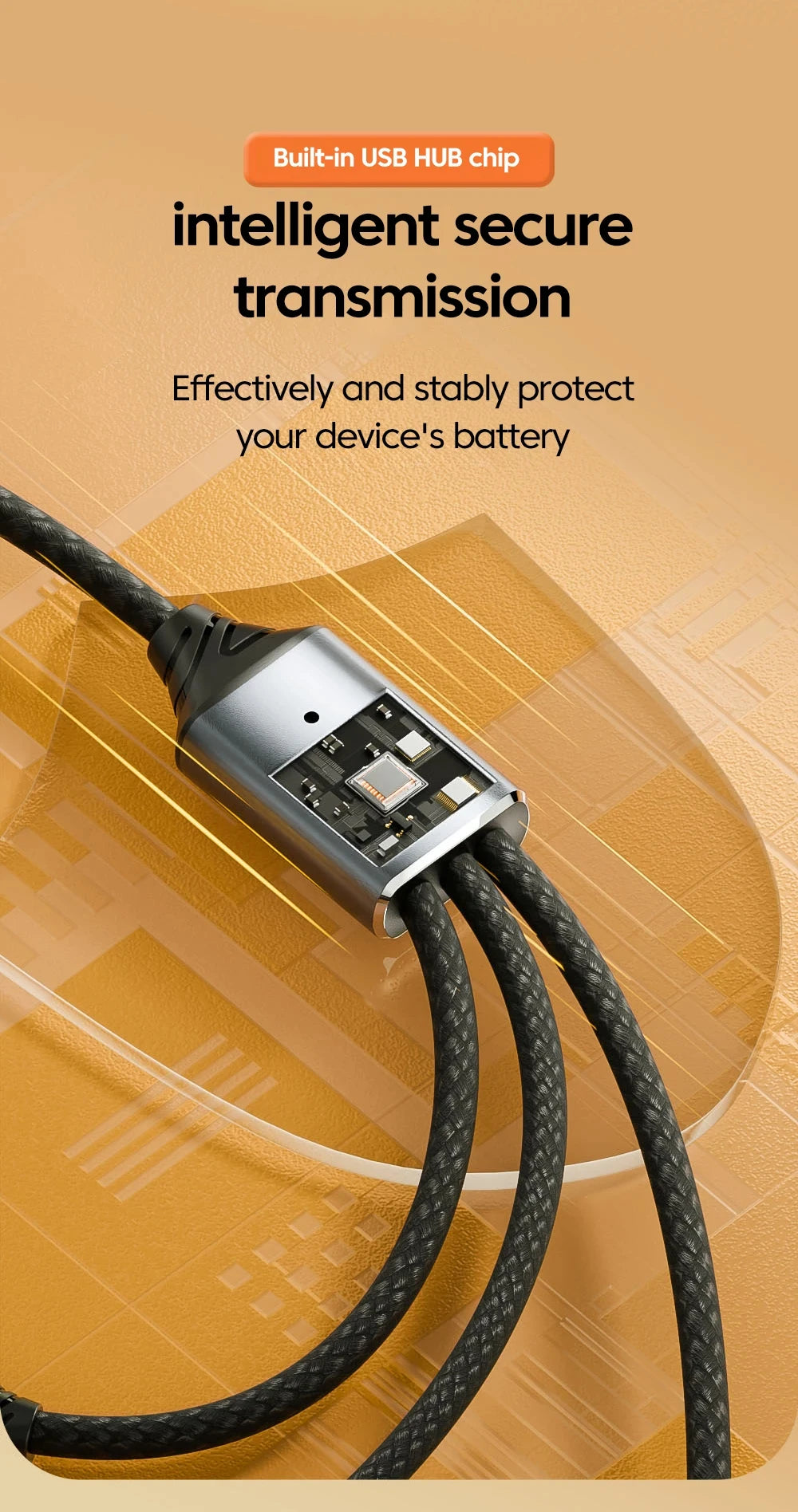 NNBILI 3 in 1 USB A/Type C Splitter HUB Expansion Cable Multi Port Expander Phone Charger  Adapter OTG Charging For Phone Table