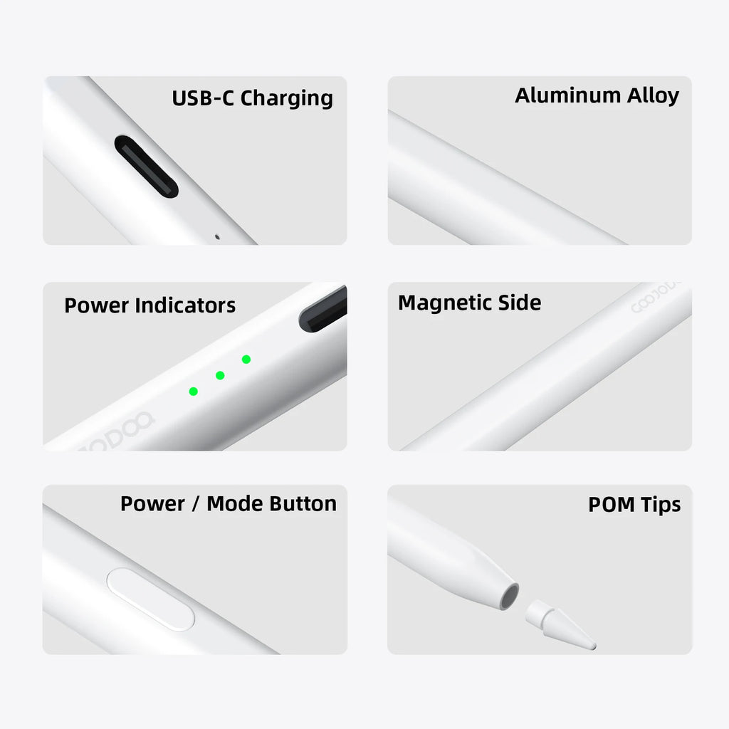 GOOJODOQ Ai07 Stylus Pen For Apple Pencil Ai Read/Write/Draw Tilt-sensitive Palm Rejection USB-C Fast Charge for ipad 2018-2025