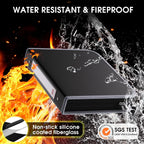 Fireproof Waterproof 3-Ring Binder Fireproof Round Binder with Zipper for Pens and 8.5*11-Inch 375-Sheet Paper (No Inserts)