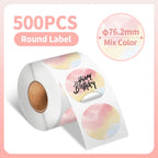 Thermal Label Paper round Sticker White Pure Color Shipping Label Waterproof for Phomemo PM241/PM246S/D520 Label Printer