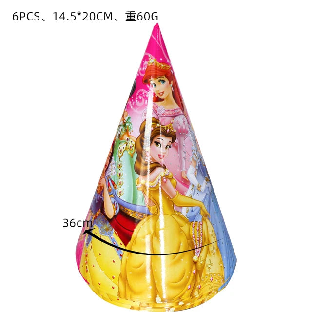 Princess Party Supplies Birthday Disposable Tableware Set  Tablecloth Paper  Plate Napkin for Kid Girl Birthday Supplies