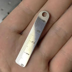 High Quality Portable Stainless Steel Mini Ruler Anti Lost Small Size Metal Ruler Keychain Mini Straight Ruler School Supplies