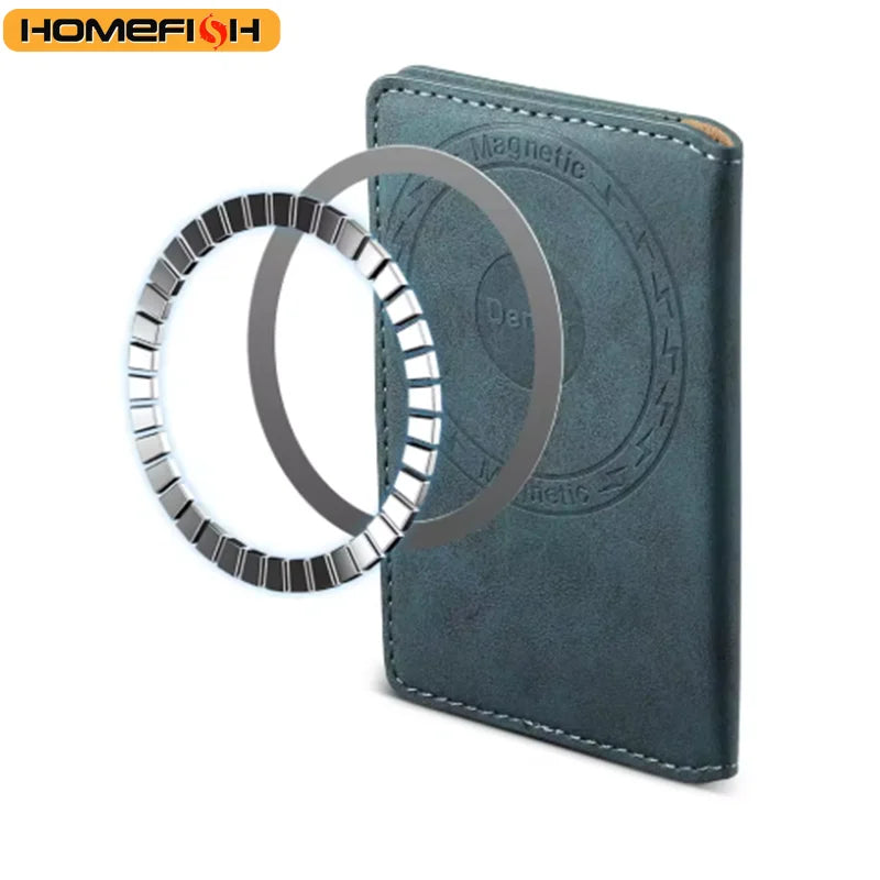HOMEFISH Artificial leather credit card magnetic elastic wallet(3 card slot)with strong magnetic accessories ID card clip wallet