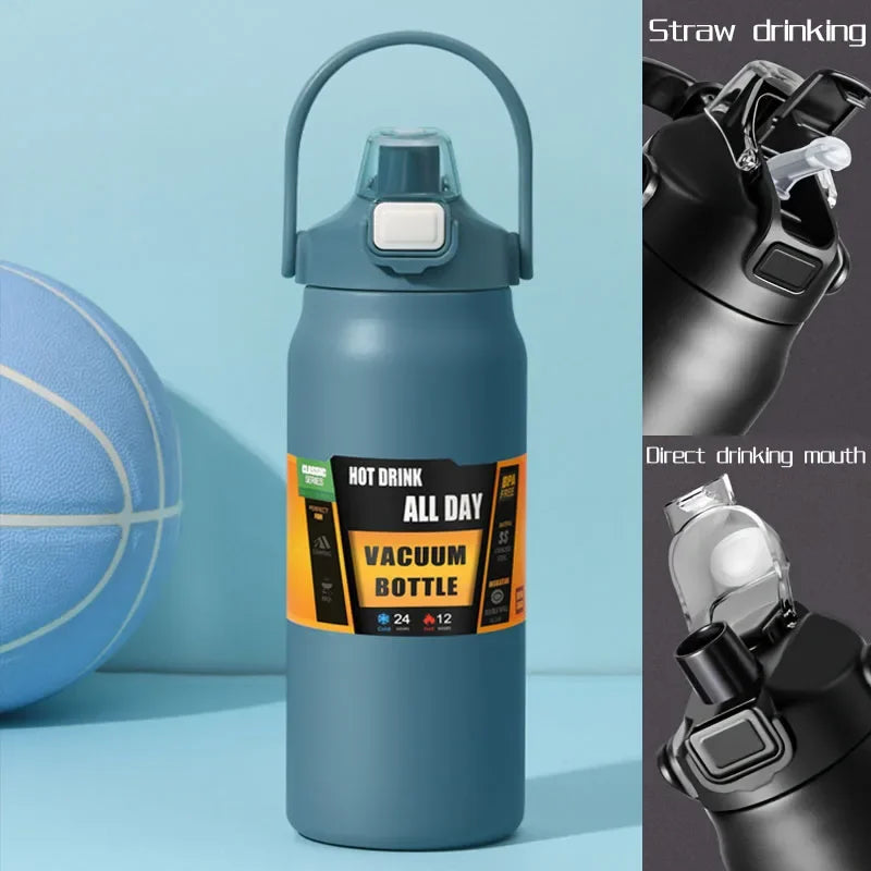 Stainless Steel Thermo Bottle 1.5L Large Capacity Thermo Water Portable 1500ml Vacuum Mug Thermos Insulated Cup 1L Tumbler
