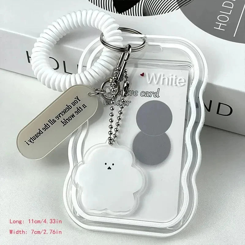 Creative Kpop Photocard Holder Transparent Keychain Photo Sleeve Bus Student Card Case Protector