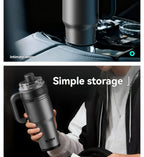 1200ML Extra Large Ceramic Tumbler Drinkware Stainless Steel Water Bottle Insulated Vacuum Flask Straw & Handle Leakproof