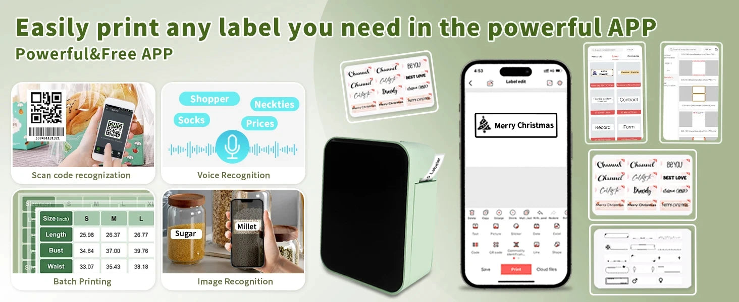 Marklife P15 Label Printer Portable Thermal Printer Inkless Mini Sticker Maker With Adhesive Label Printer As D11/D110/Q30 Print