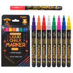 8 pcs Liquid Chalk Markers-Washable & Wet Erase Chalk Maker Pens For Blackboard Whiteboard Light Bulb Glass Window Graffiti Art