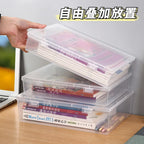 Plastic Document Organizer Organized Clear Square Shape Storage Box Organizing Box With Buckles Certificate File Storage Case