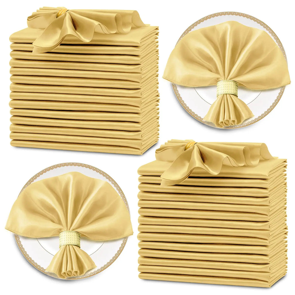 12PCS Wedding Red Satin Napkin 30x30cm Wholesale Soft Table Napkins for New Year Christmas Decoration Party Dinner Table Decor