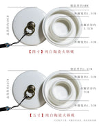 Medium Size Ceramic Ink Stone with Lid, Double Ring Moisturizing Anti-dry Ink Pot for Calligraphy Lovers Learning