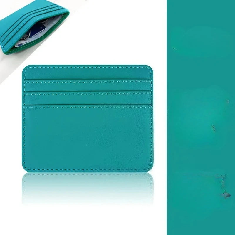 Fashion Slim PU ID Card Bag Credit Card Holder Men's Wallet Women's Wallet Mini Credit Card ID Card Bag Gift