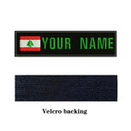 Lebanese Flag Lebanon 10X2.5cm Embroidery Custom Name Text Patch Stripes Badge Iron On Or  Patches