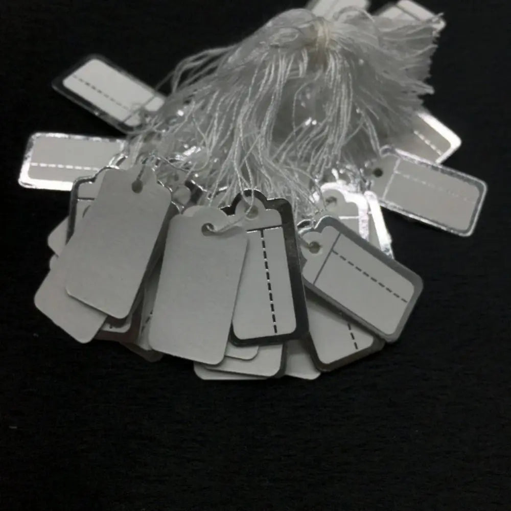 100PCS Round Rectangle Gold/Silver Edge Retail Supplies Display Tool Hanging Tags Jewelry Price Labels Jewellery Hangtags