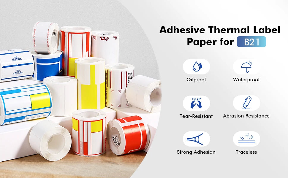 Niimbot B21/B1/B203 Mini Bluetooth Thermal Printer Anti-Oil Sticker Waterproof Adhesive Label Paper For Office Tag Labels Maker