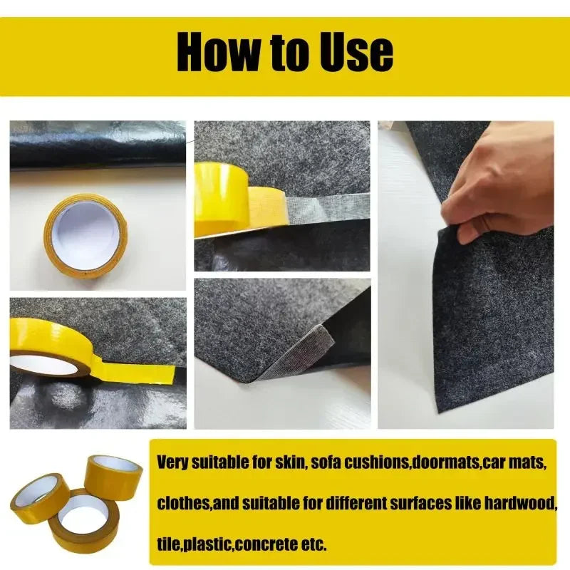 Extra Strong Double Sided Adhesive Tape Thin Super Strong Heavy Fixation Bookbinding Mesh Waterproof Powerful Grid Carpet Tape