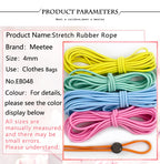 5/10/20/50M 4mm Multicolor Elastic Band Round Hair Bungee Rope Hat Drawstring Rubber Bands Clothes Spring String Cord Sewing Bia