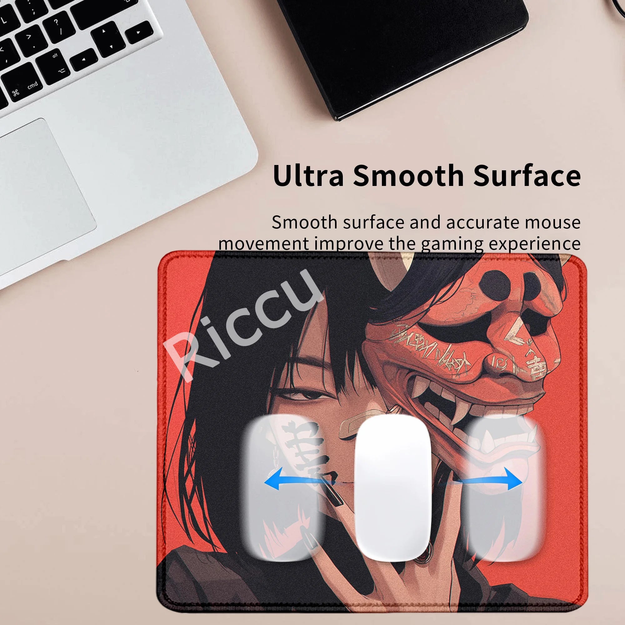 45x40CM Non-slip Mousepad Mask Girl Speed Table Pad E-Sports Keyboard Oni Mice Mat Game Professional Premium Suture Edge Deskmat