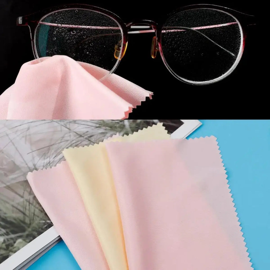 10/20/50/100pcs Chamois Glasses Cleaner Jewelry Care Wipe Cleaning Cloth Microfiber For Glasses Lens Phone Screen(Random Color)