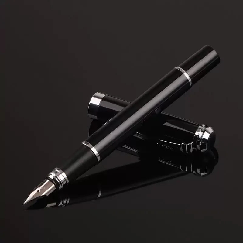 Metal Fountain Pen Business Black Heavy Feel Calligraphy Practice Pen Signing Pen High End Business and Student Use