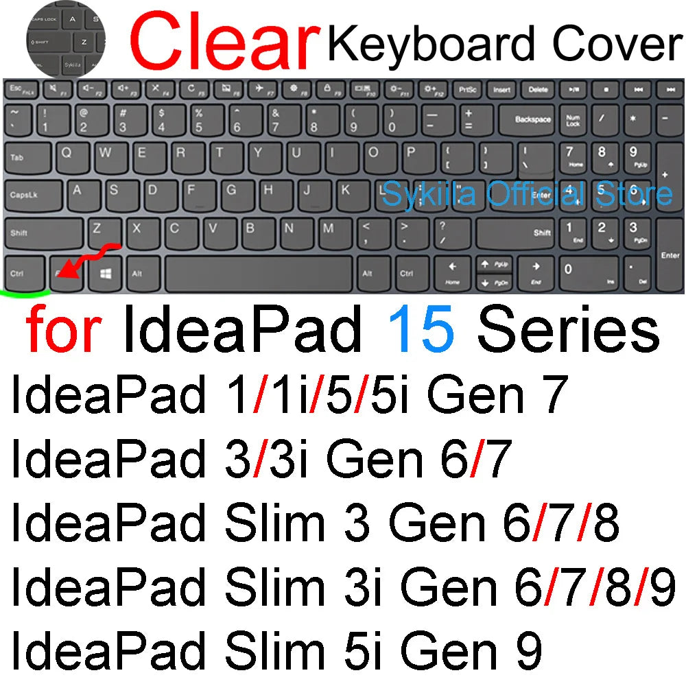 Keyboard Cover for Lenovo IdeaPad 15 3 Slim 3i 3x 5 5a 5i 1 1i 15AGP11 15AHP11 15IPH11 15IWC11 Silicone Protector Skin Case 11