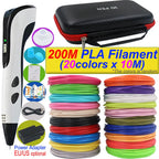 2026 New 3D Printing Pen DIY Three-dimensional Painting Children Toys With LCD Screen Power Adapter 200M PLA Filament Toys Gift