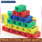 8pcs Mini Colored Single Hole Rectangular Plastic Pencil Sharpener for Elementary School Students, Manual Turning Pencil Sharpe