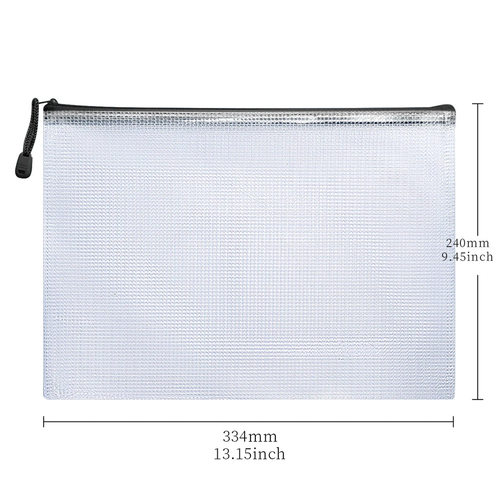 5/10pcs A4 Zippered File and Storage Bag, Waterproof and Transparent Storage Bag Suitable for School Office Travel Storage