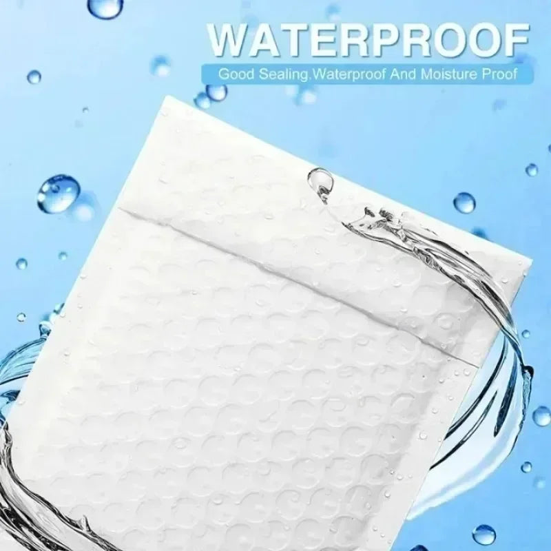 100-10Pcs Bubble Envelopes Bags White Waterproof Foam Bags Self Seal Packing Bags Mailers Shipping Envelope Storage Organizer