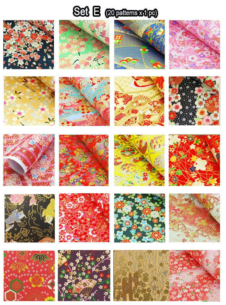 Origami Japanese Chiyogami Yunzen Paper, Hand-silk Screened Craft Paper For Gift Wrapping Box Doll Decoration 20 Sheets