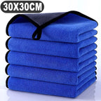 1/5pcs Microfiber Car Washing Towel Soft Quick Drying Windows Mirrors Wiping Rags Home Double Layer Cleaning Cloths 500GSM