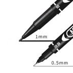 9Pcs/Set Twin Tip Permanent Art Marker Pen Double Headed Oily Waterproof Ink Black Blue Red 0.5mm 1mm Drawing Logistics Glass