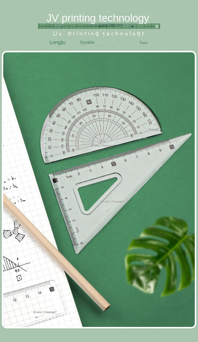 4pcs/7pcs Geometric Mathematical Drawing Tool Set Multi-functional Compass Protractor Ruler Eraser