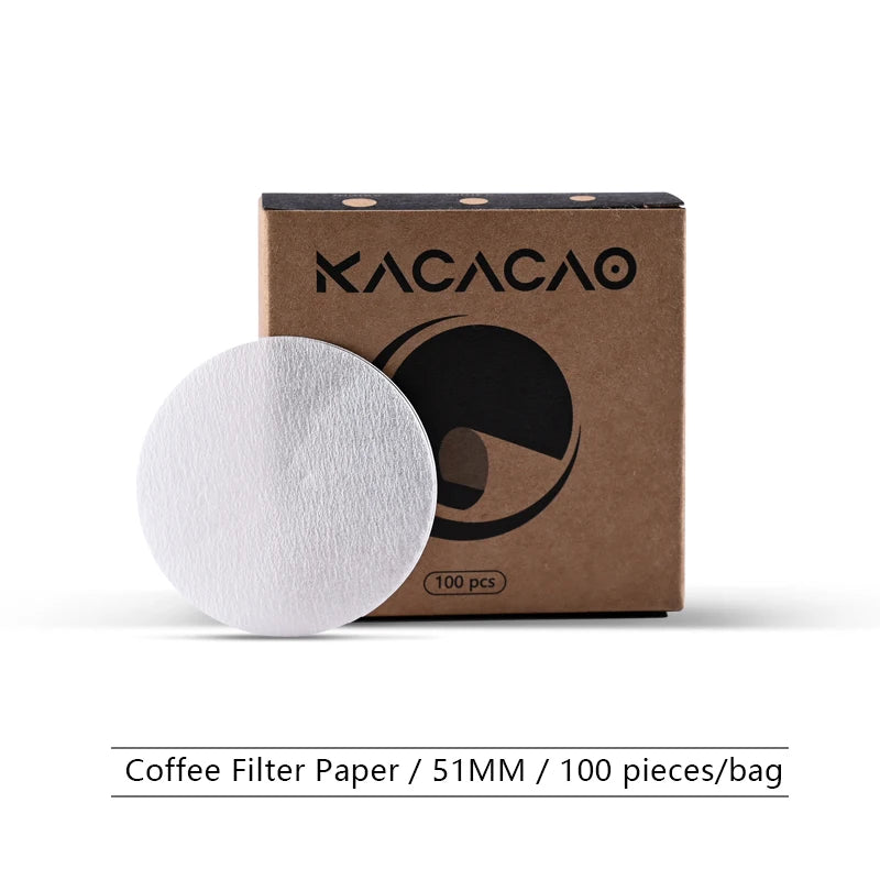 KACACAO Disposable Coffee Filter Paper for 51/53/58mm Espresso Maker 100 Pieces Espresso Paper Filter Home Kitchen Accessorie