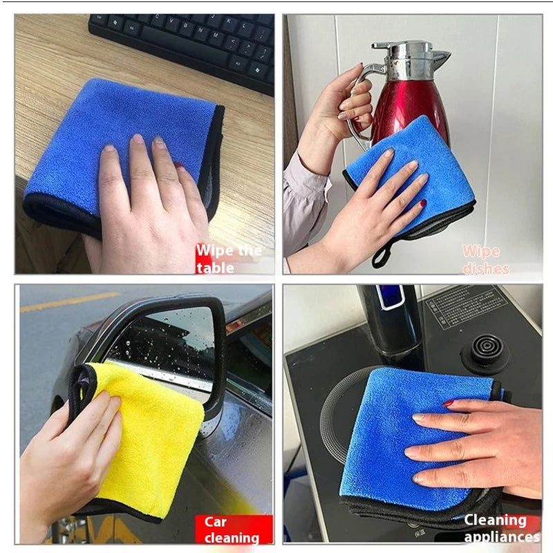 Microfiber Car Cleaning Towel Car Wash Drying Cloth Household Cleaning Supplies Dish Washing Cloth Hemming Car Detail Wash Towel