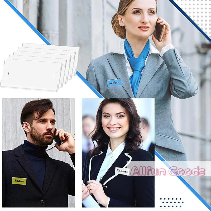 [TG835]10/20/30Pcs Name Tag Blank Name Badges Acrylic Name Tag Holders 70x30mm Insert Blank Acrylic Nameplate