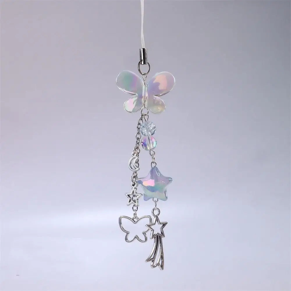 Y2K Charms Phone Pendant Butterfly Sweet Girl Phone Lanyard Phonestraps Backpack Ornament Phone Chain Camera