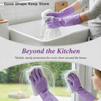 dailyWater Resistant Dish Washing Gloves 1 Pair Durable Latex Rubber Gloves Reusable for Kitchen Cleaning Laundry Gardening Use