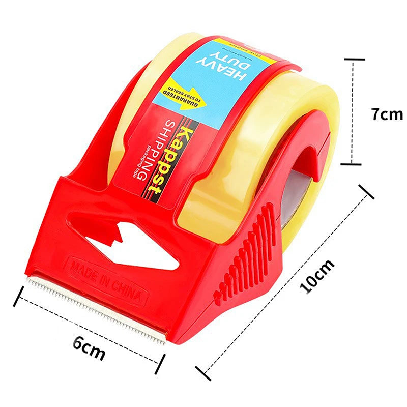 1 Set Heavy Duty Transparent Packaging Tape With Dispenser For Shipping Clear Packing And Moving Supplies