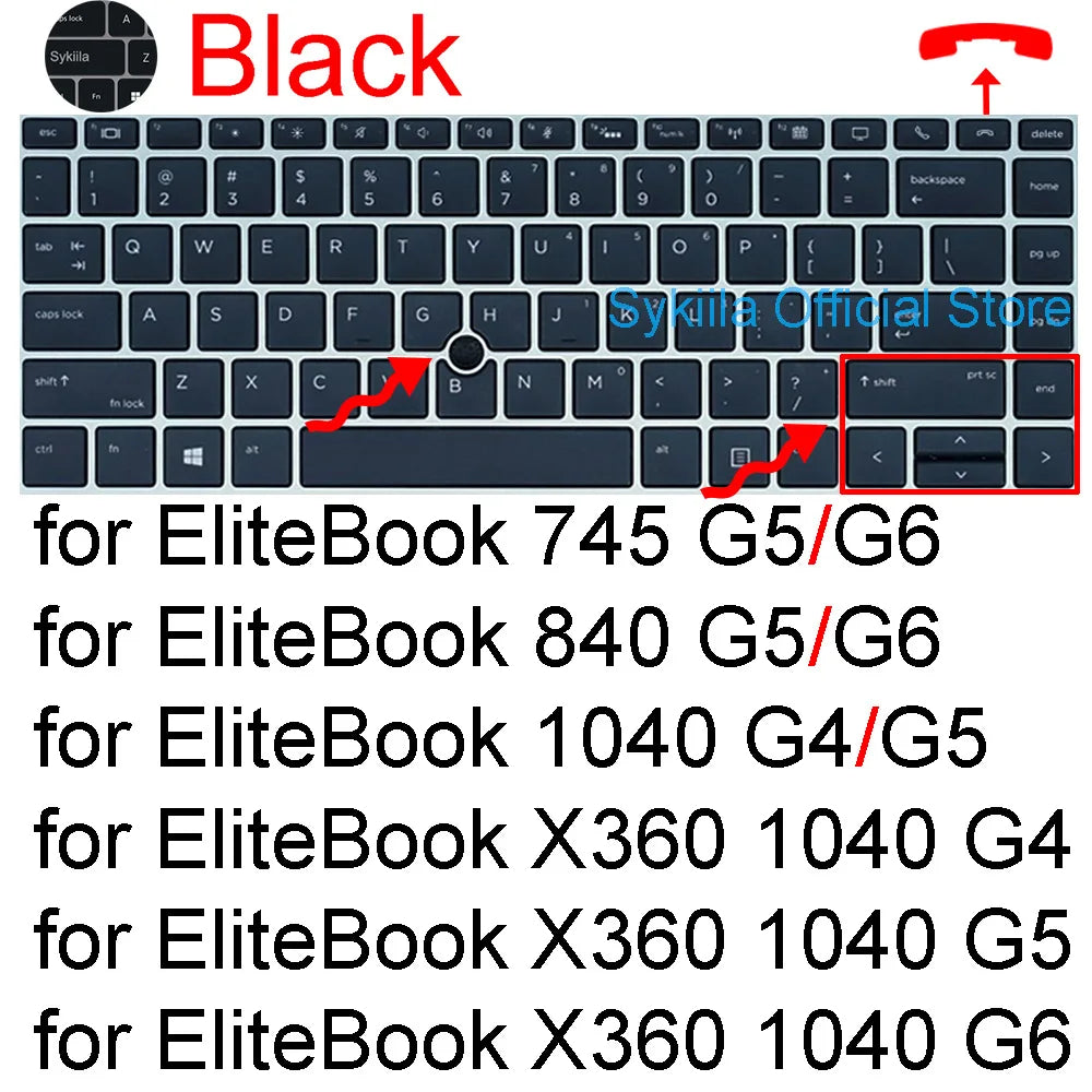 Keyboard cover for HP EliteBook 6 8 G2a G2i G1a G1q G1i 840 G11 G10 845 G9 X360 1040 G8 640 745 645 Silicone Protector Skin Case