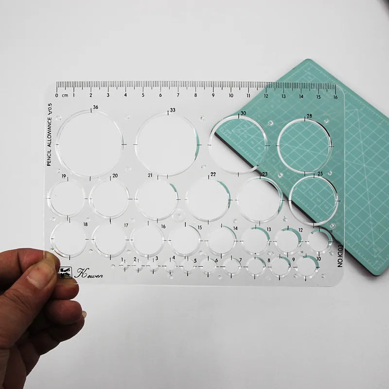 Transparent drawing size square square ruler hexagonal triangle ruler drawing design ruler scale line