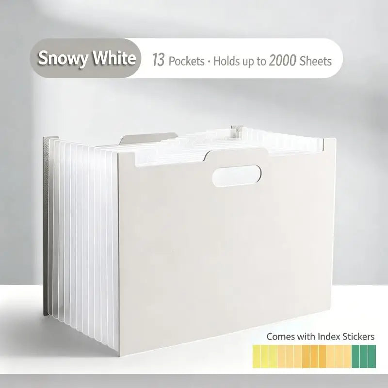 【J3a】13 Pockets Accordion File Organizer, Expanding File Folder With Lable Pocket,Upright Open Top,A4/Letter Size Paper Document