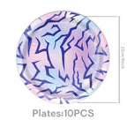 Cosmic Chic Pink Purple Party Tableware Set Y2K Lightning Paper Plates Cups Napkins For Girls Kpop Theme Birthday Decor