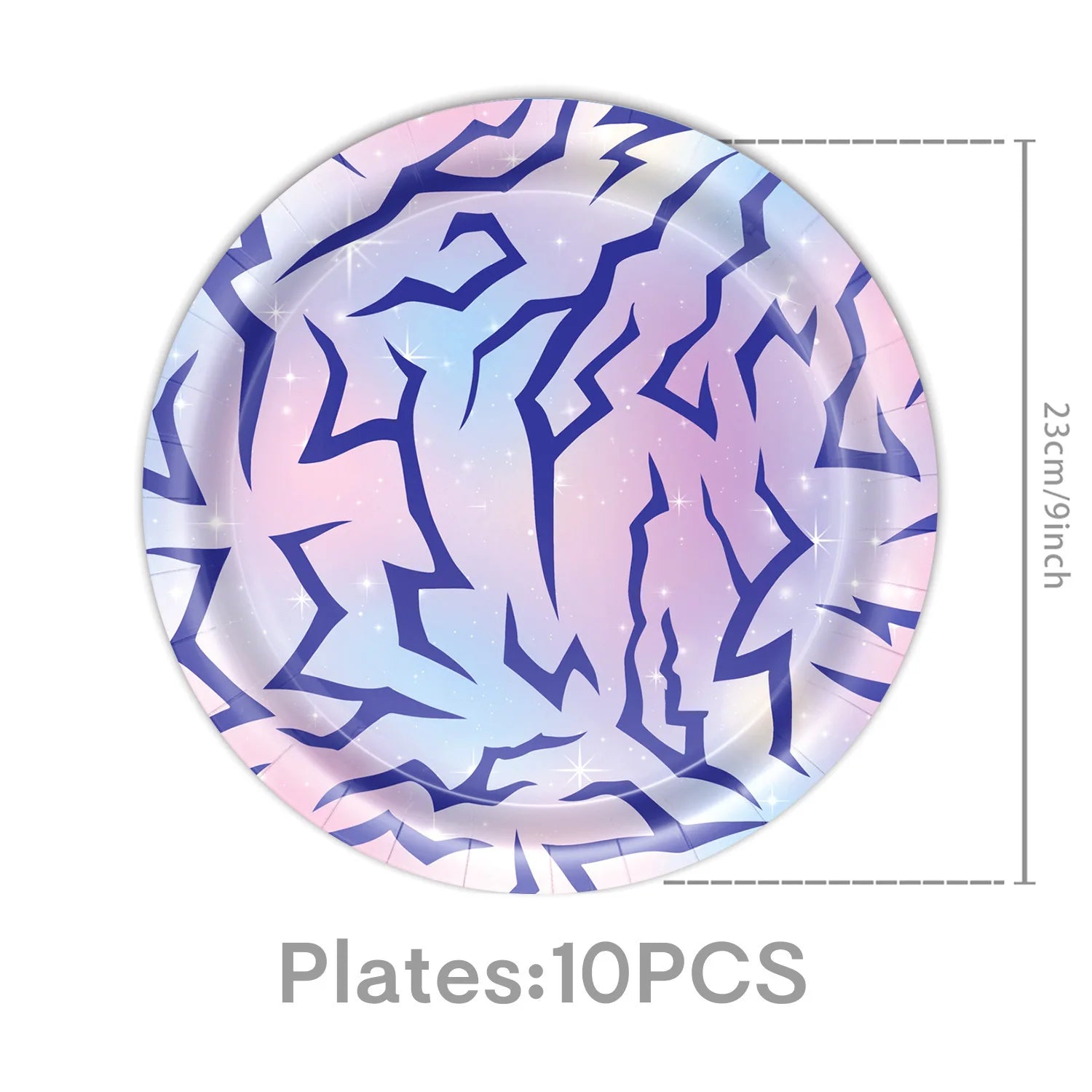Cosmic Chic Pink Purple Party Tableware Set Y2K Lightning Paper Plates Cups Napkins For Girls Kpop Theme Birthday Decor