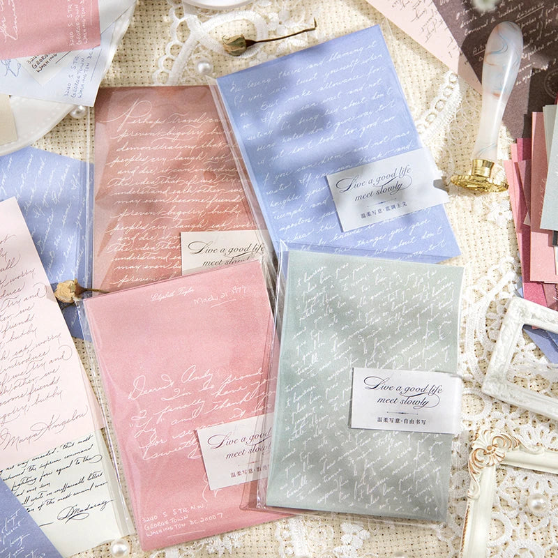 Yoofun 30pcs/pack Large Size Ins Style Material Papers Letter Journal Scrapbooking Background Decoration Paper Memo Pads