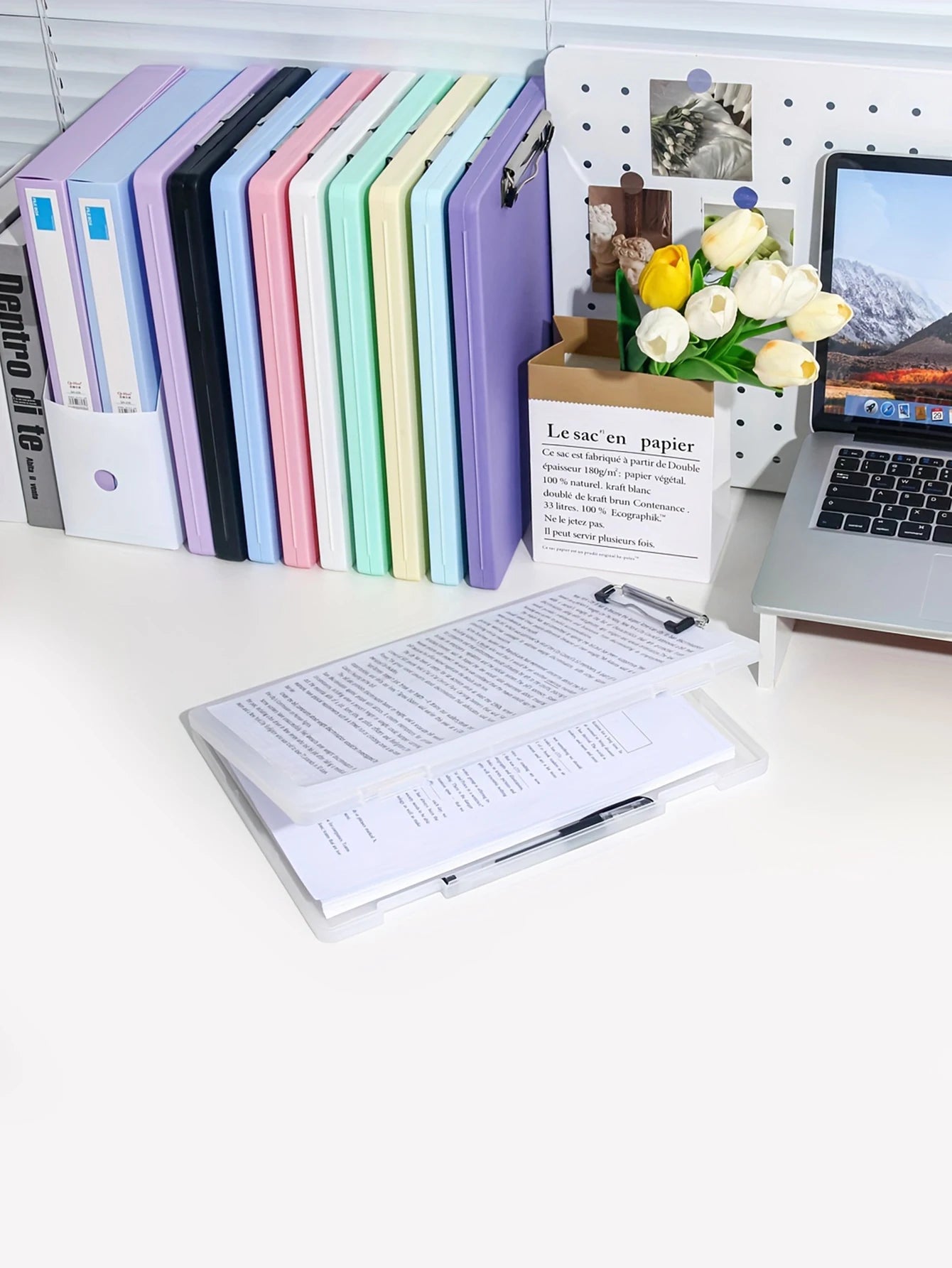 A4 Multi-functional File Folder Desktop Test Paper Organizer Office Document Board Folder Storage Box Writing Board, Office